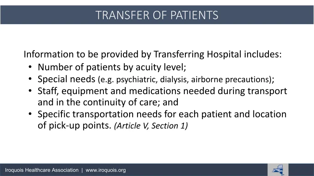 transfer of patients