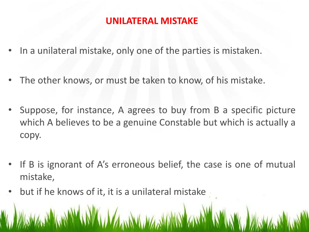 unilateral mistake