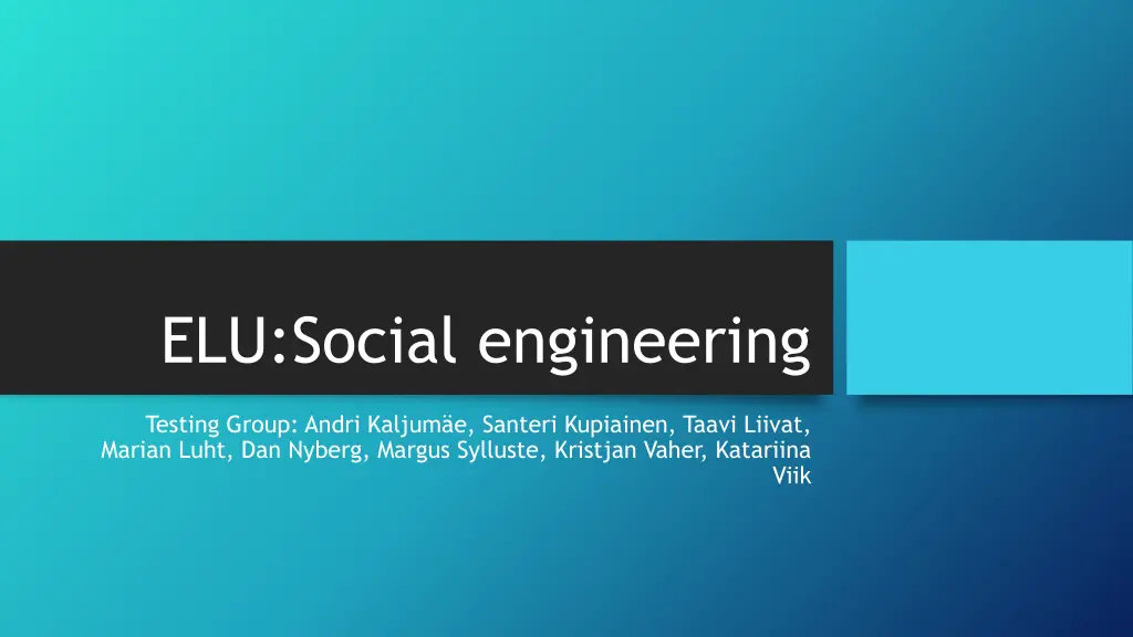 elu social engineering