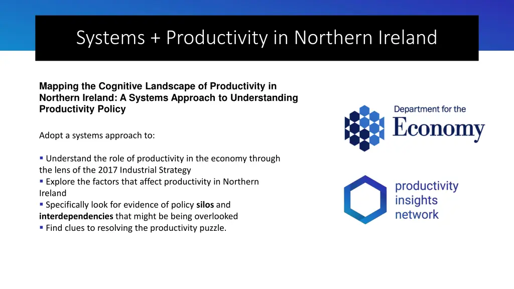 systems productivity in northern ireland