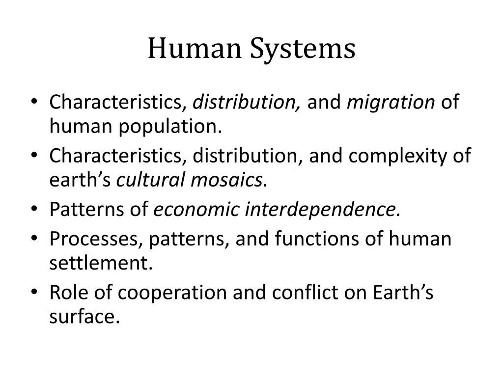 human systems