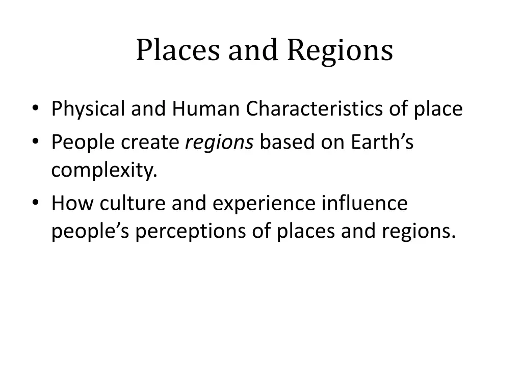 places and regions
