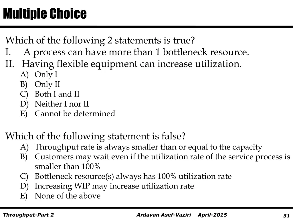 multiple choice