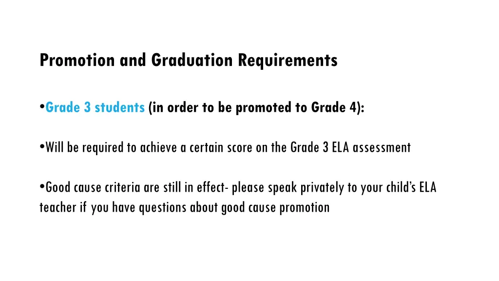 promotion and graduation requirements
