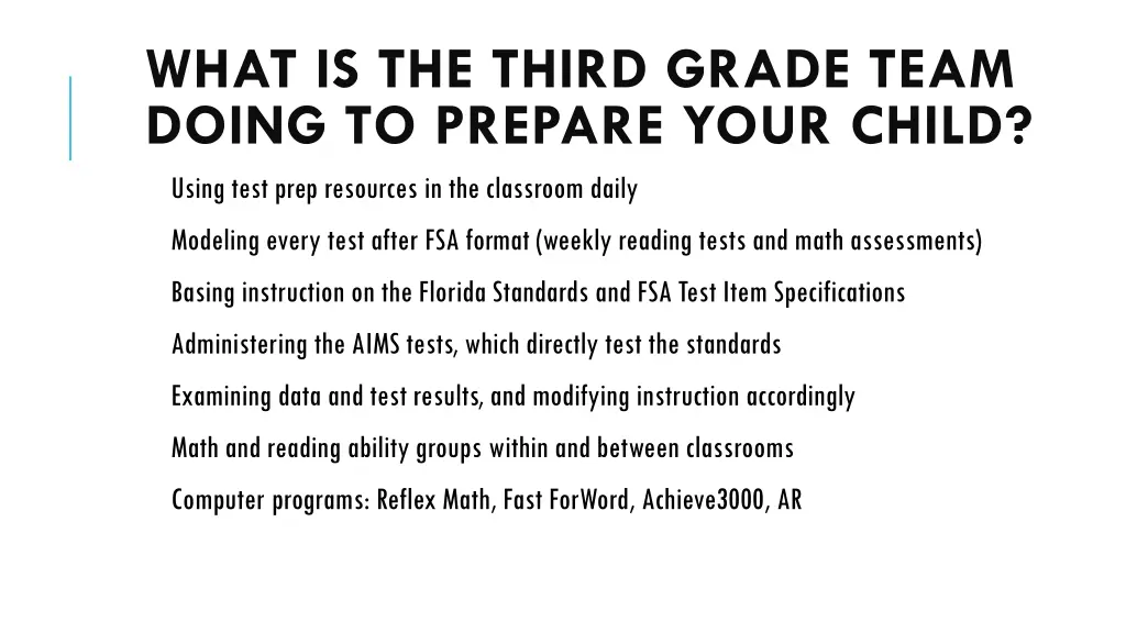 what is the third grade team doing to prepare