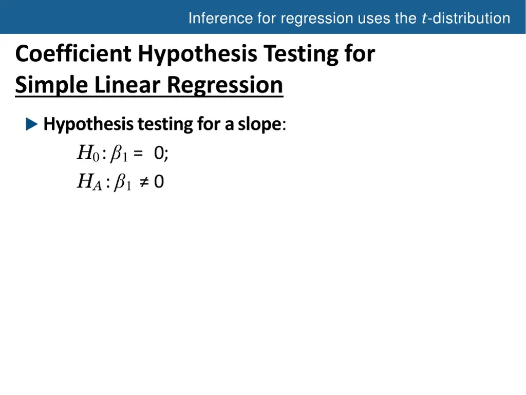inference for regression uses the t distribution