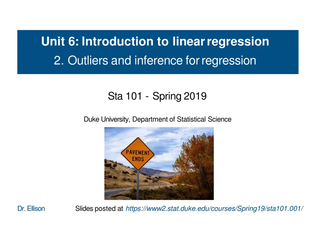 unit 6 introduction to linearregression