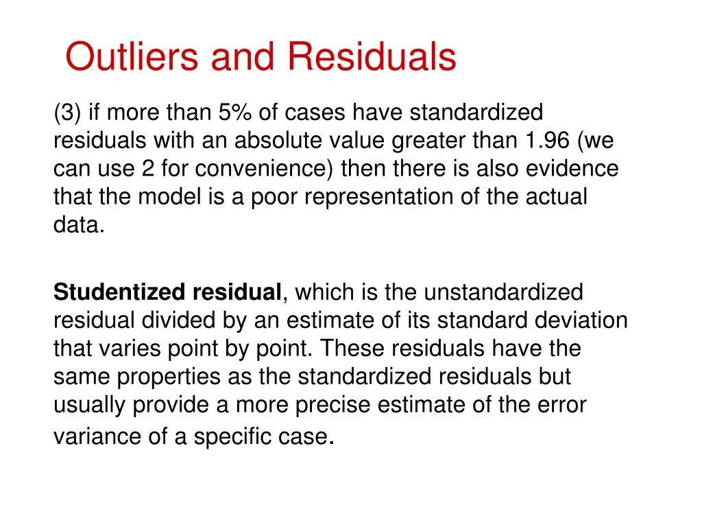 outliers and residuals 2