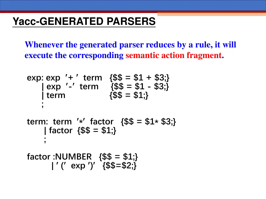yacc generated parsers