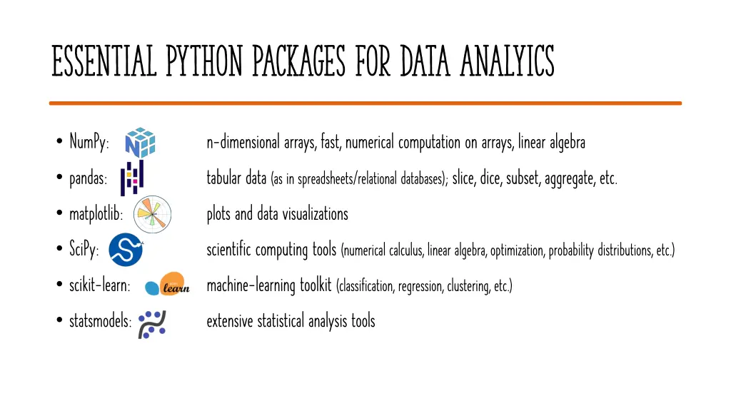essential python packages for data analyics