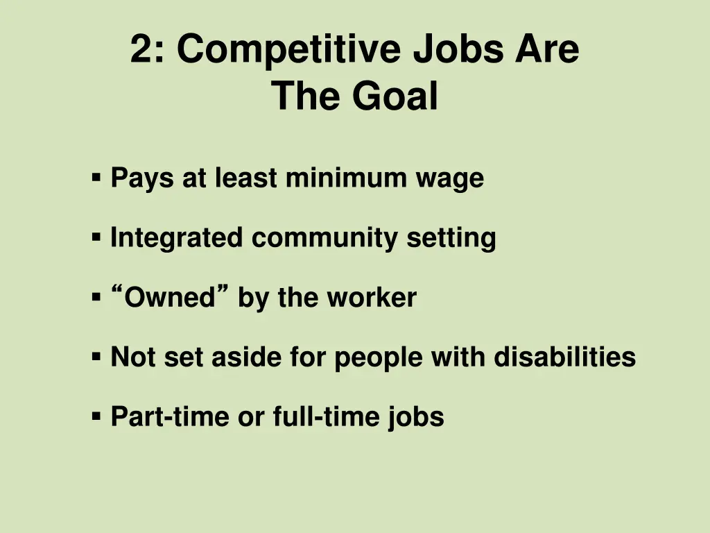 2 competitive jobs are the goal