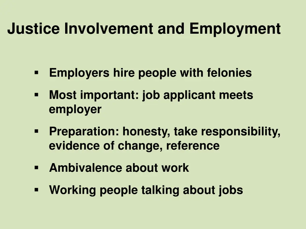 justice involvement and employment