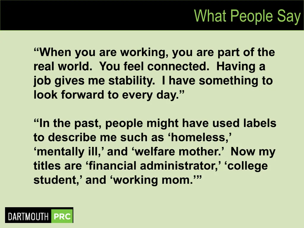 what people say