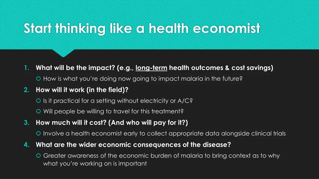 start thinking like a health economist
