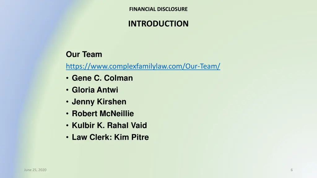 financial disclosure 1