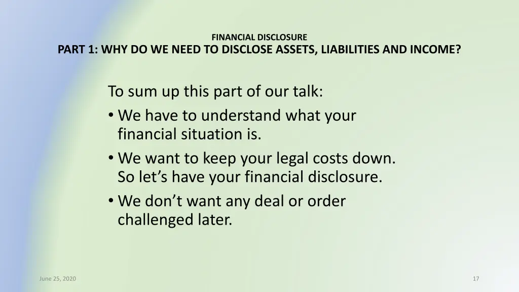 financial disclosure 10