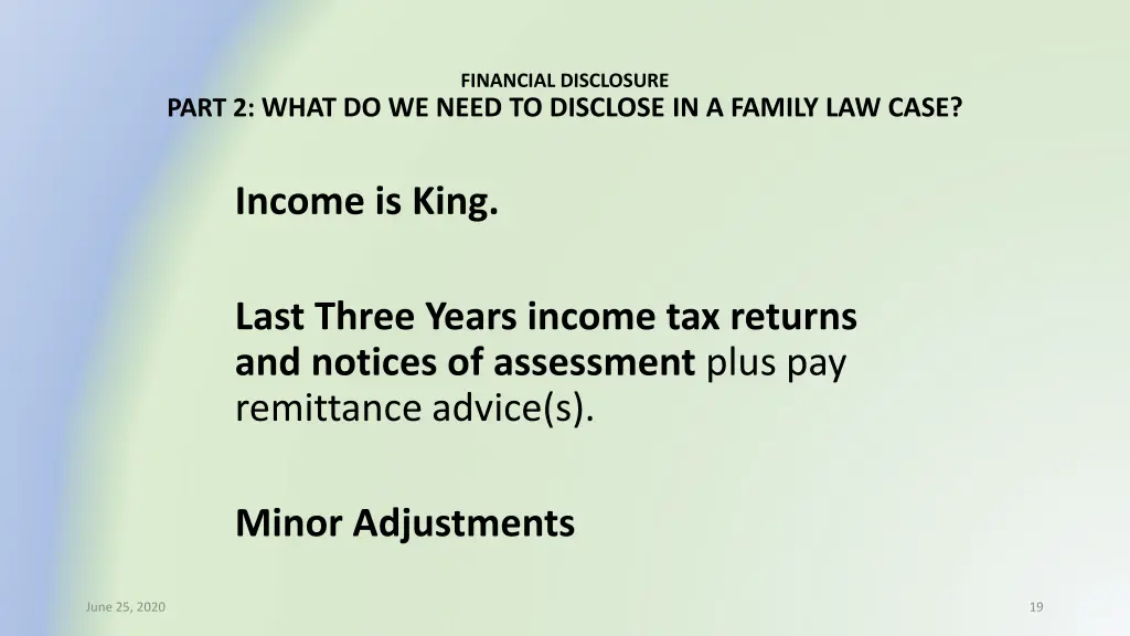 financial disclosure 12