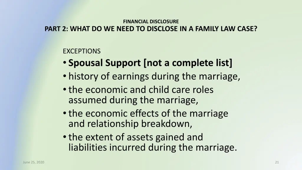 financial disclosure 14