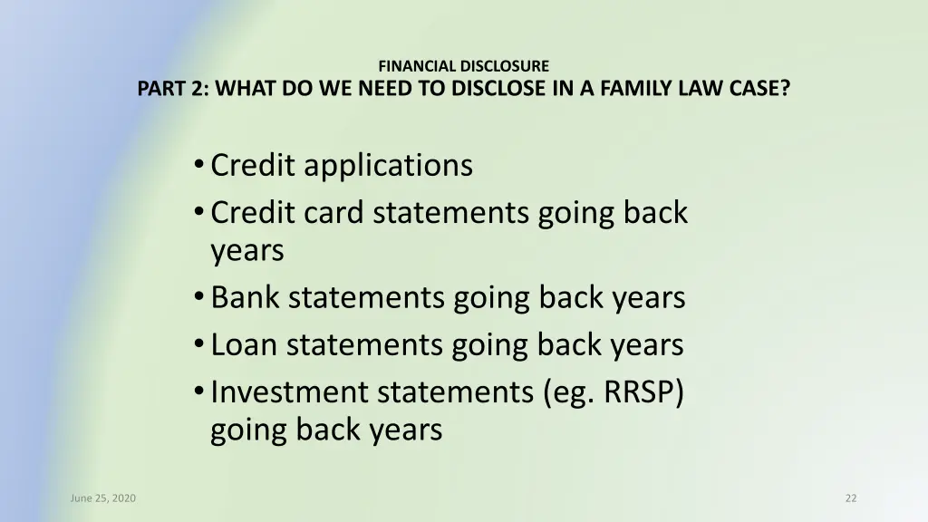financial disclosure 15