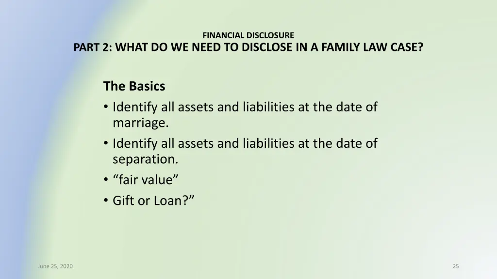 financial disclosure 18