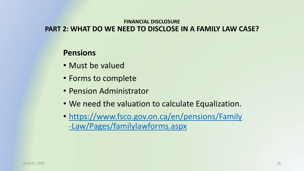 financial disclosure 19