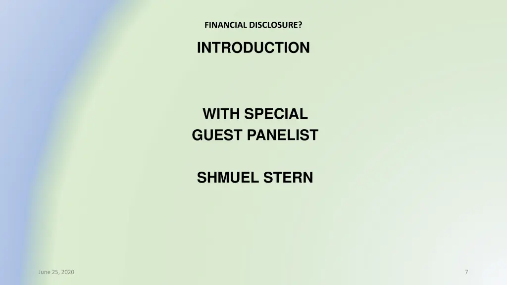 financial disclosure 2