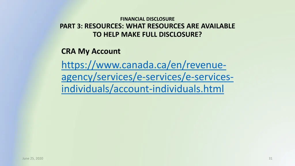 financial disclosure 24
