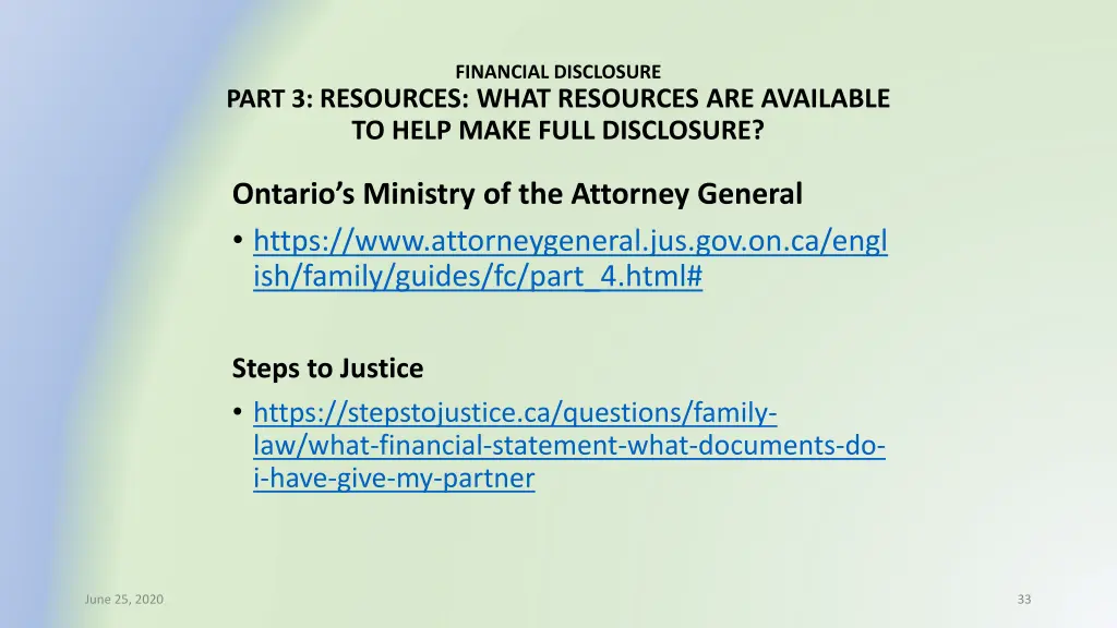 financial disclosure 26