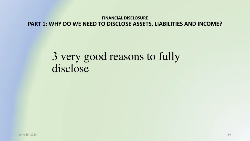 financial disclosure 3
