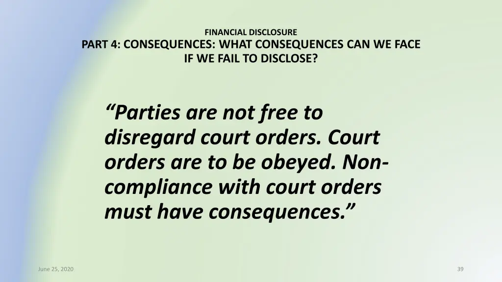 financial disclosure 32
