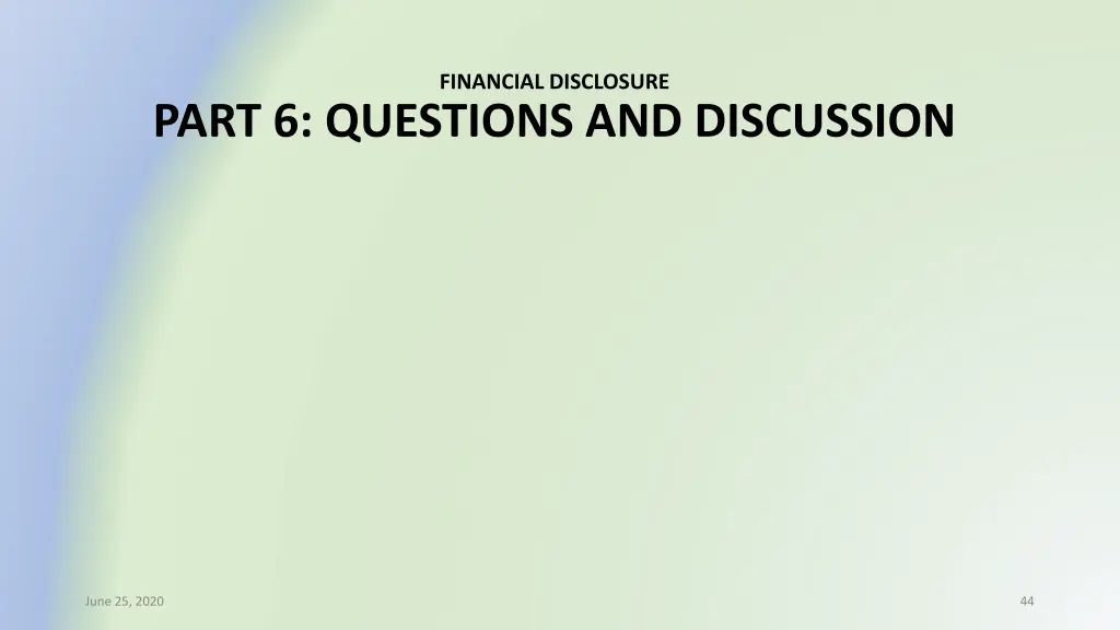 financial disclosure 36
