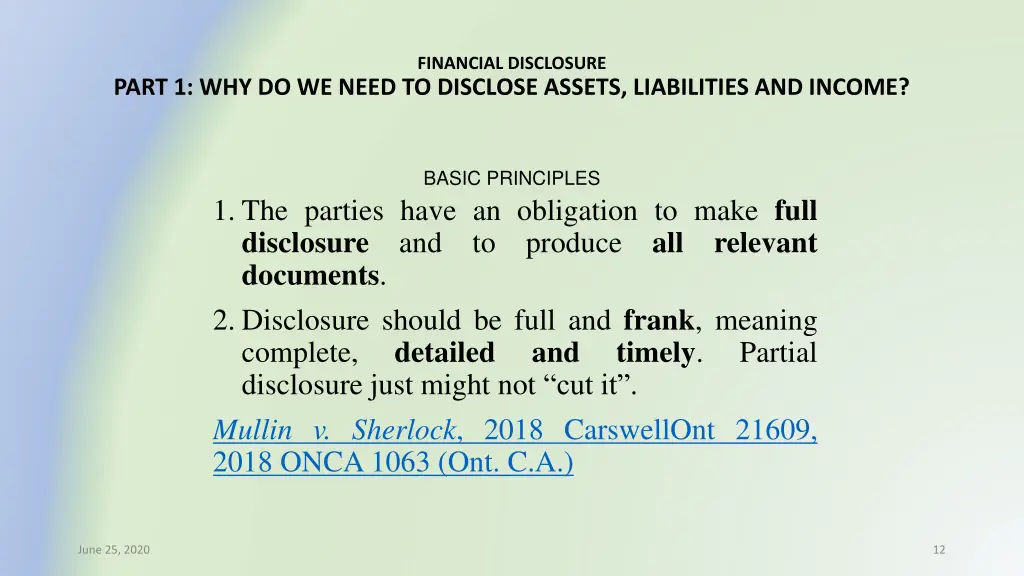 financial disclosure 5