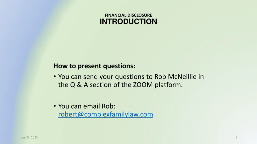 financial disclosure introduction