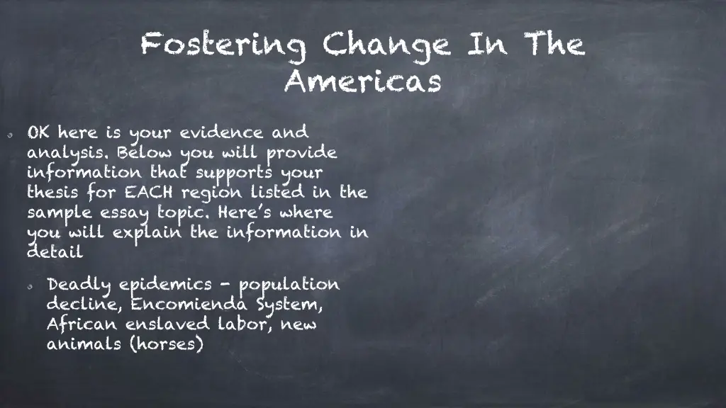 fostering change in the americas