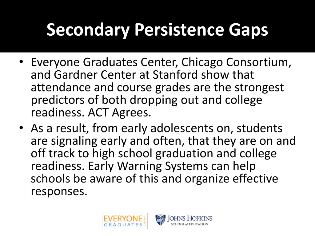 secondary persistence gaps