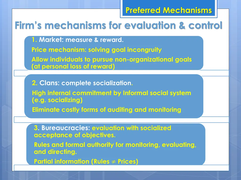 preferred mechanisms