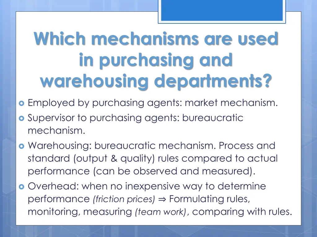 which mechanisms are used in purchasing 1