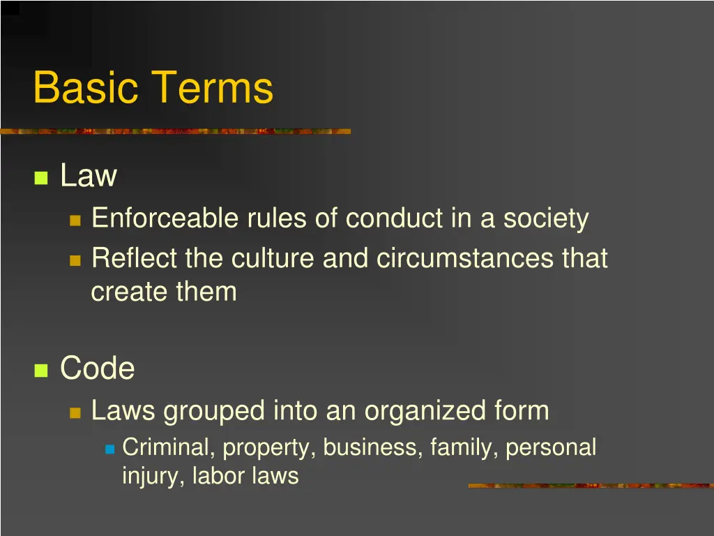 basic terms