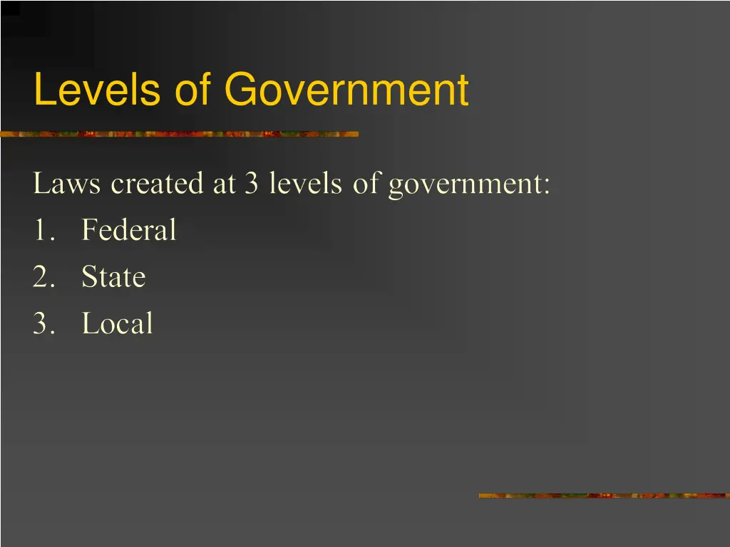 levels of government