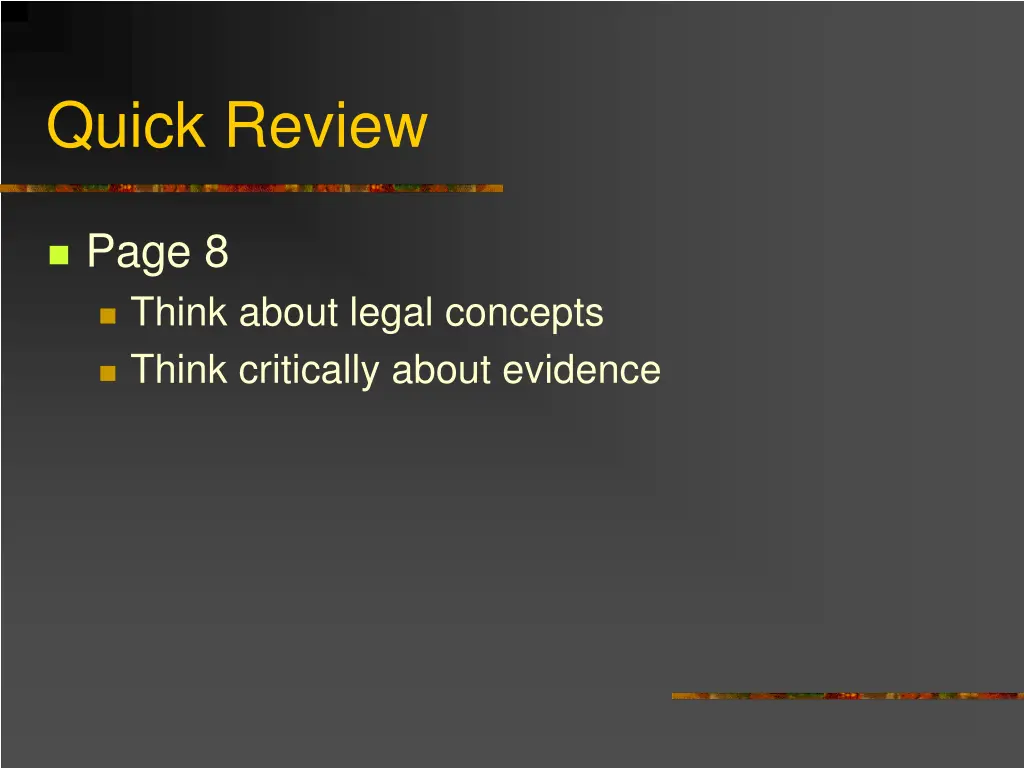 quick review