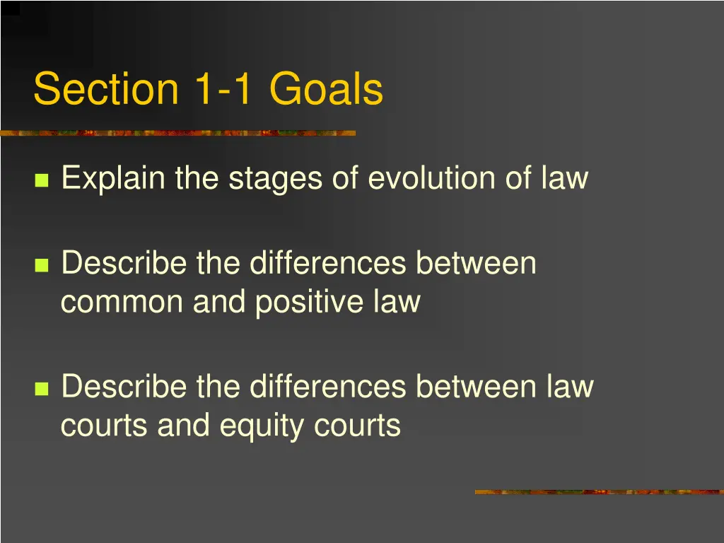 section 1 1 goals
