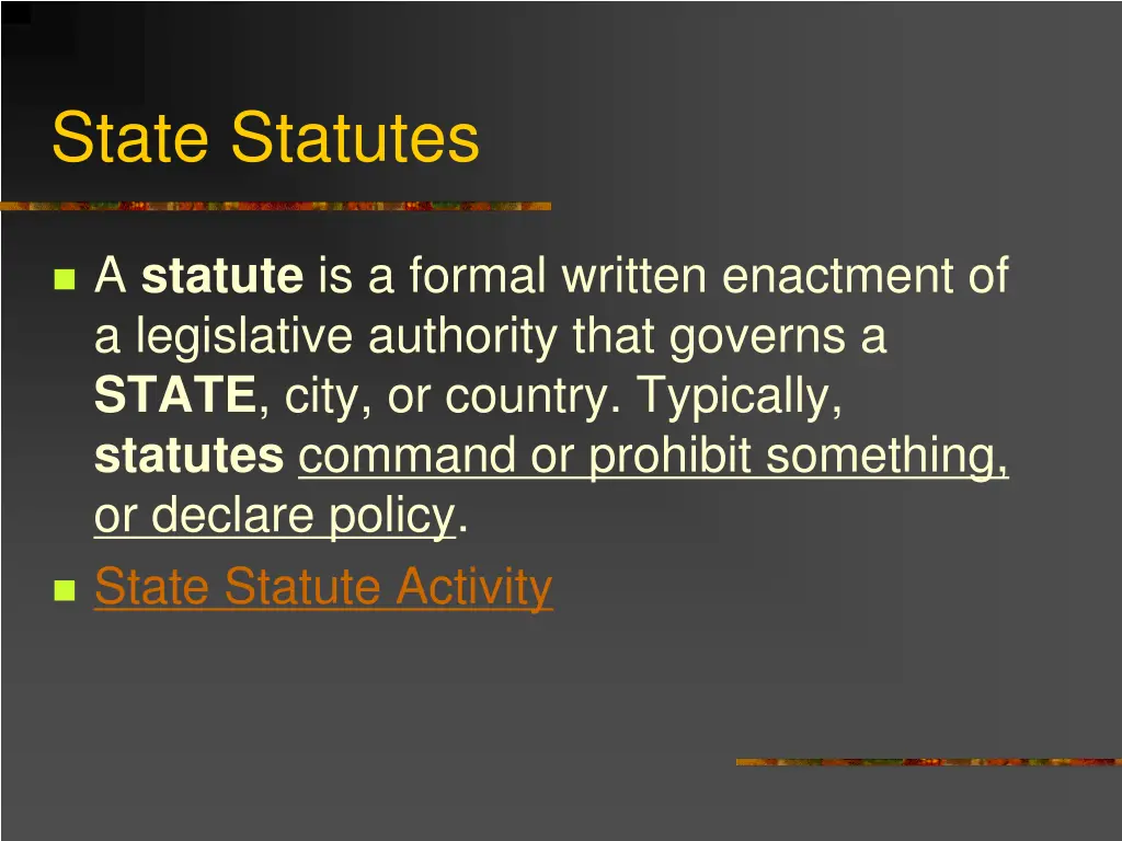 state statutes