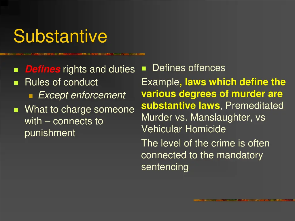 substantive
