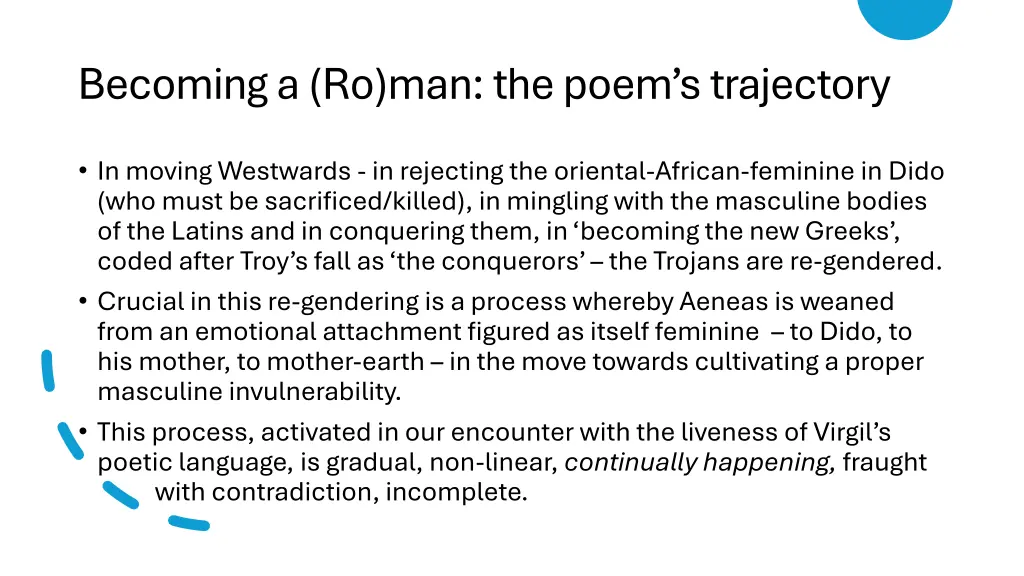becoming a ro man the poem s trajectory