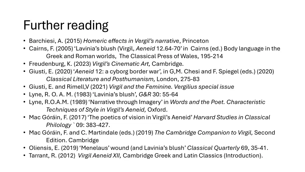 further reading