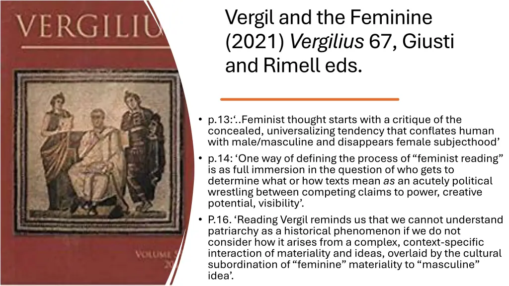 vergil and the feminine 2021 vergilius 67 giusti