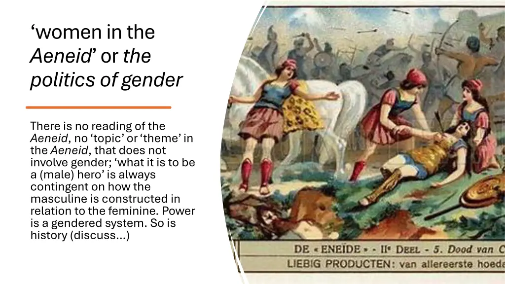 women in the aeneid or the politics of gender