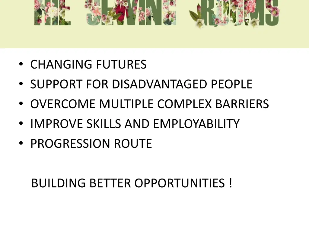 building better opportunities building better