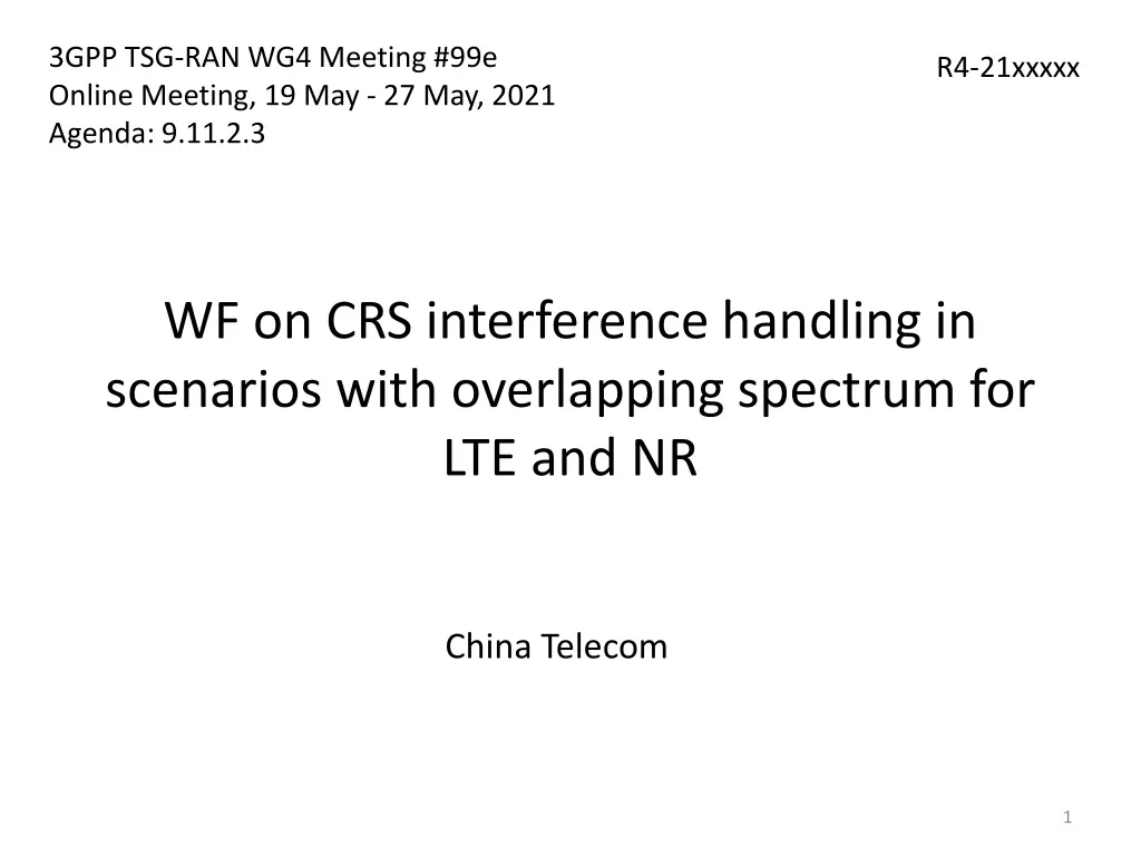 3gpp tsg ran wg4 meeting 99e online meeting