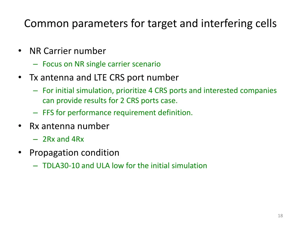 common parameters for target and interfering cells 1
